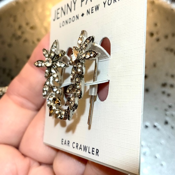 Vintage Silver Floral Jeweled STATEMENT NECKLACE NWOT ⭐️CRYSTAL EARRINGS - Picture 4 of 15